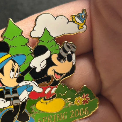2006 - Mickey and Minnie Mouse Looking at Bird - Spring - LE 1,000 - Disney Pin