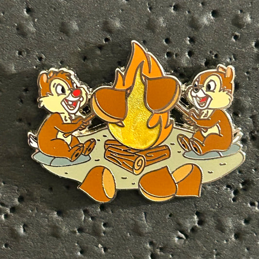 2022 - Chip and Dale - Roasting Acorns at Camp Fire - Disney Pin