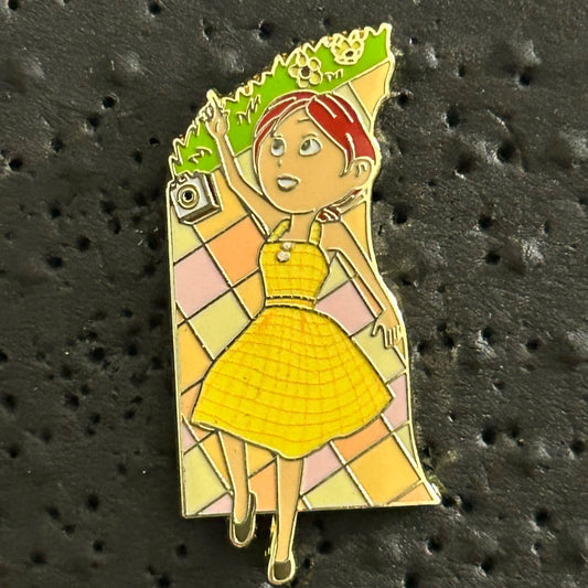 Uncas - Ellie - Laying on Picnic Blanket - Up - Mystery Pin