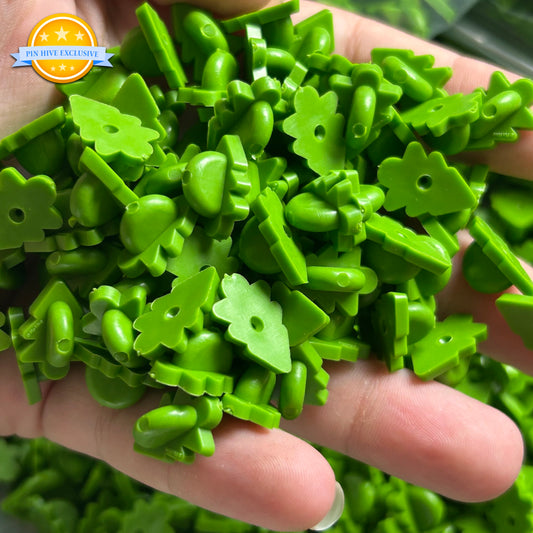 (Pack of 6) Green Tree - Rubber Pin Clutches - Hive Exclusive (CH-13)
