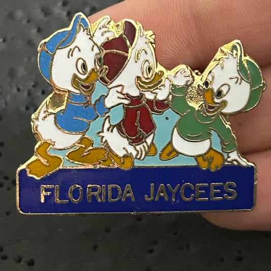 BROOCH - Huey, Dewey & Louie - Florida Jaycee’s - Clasp Back - Pin