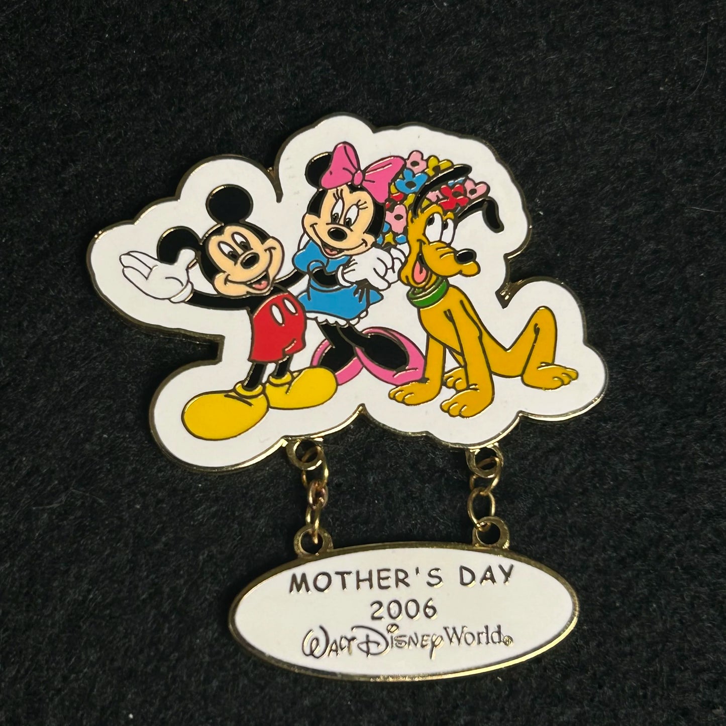 2006 - Mickey, Minnie and Pluto - Mothers Day - LE 1,000 - Dangle - Disney Pin