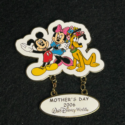 2006 - Mickey, Minnie and Pluto - Mothers Day - LE 1,000 - Dangle - Disney Pin