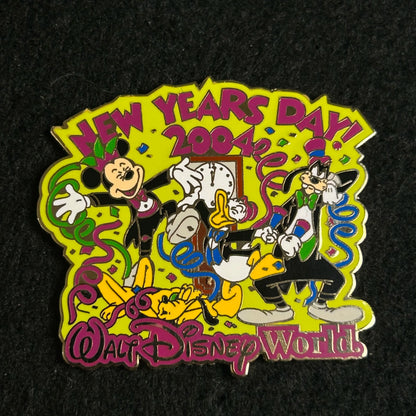 2004 - Mickey, Donald, Goofy, and Pluto - New Years Day - LE 7,500 - Disney Pin
