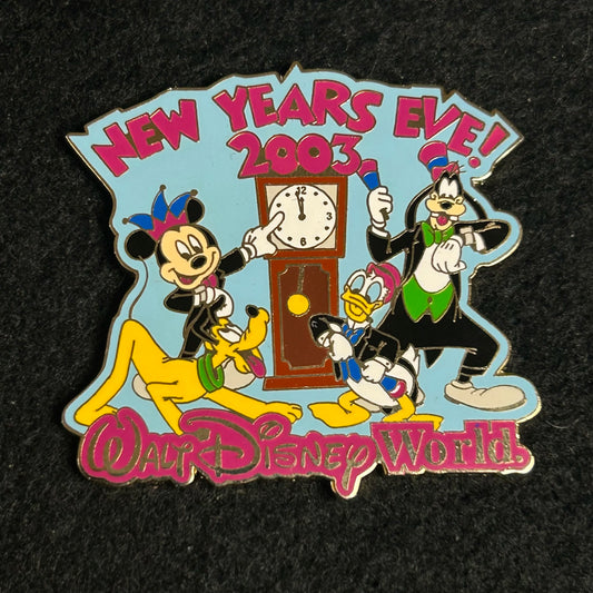 2003 - Mickey, Donald, Goofy, and Pluto - New Years Eve - LE 7,500 - Disney Pin