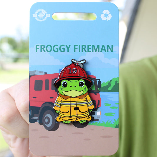 Froggy Fireman Pin - In Oversized Turnout