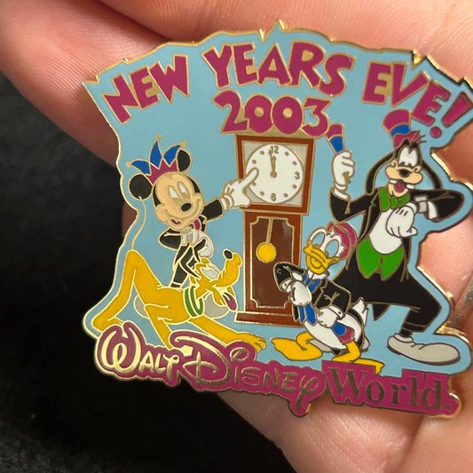 2003 - Mickey, Donald, Goofy, and Pluto - New Years Eve - LE 7,500 - Disney Pin