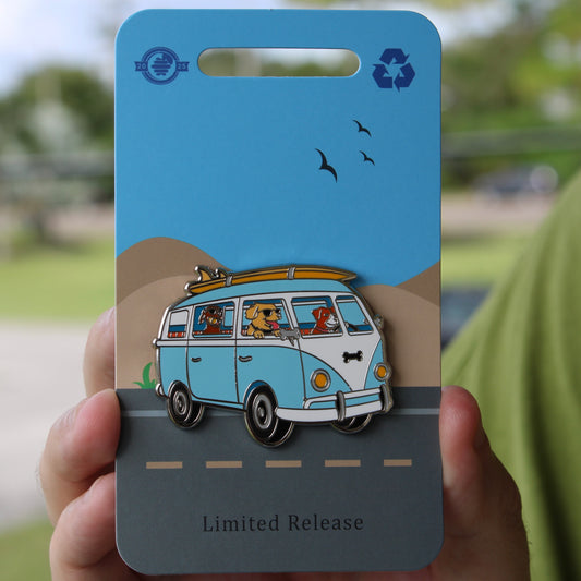 Canine Cruiser Pin - Dogs Driving Bus