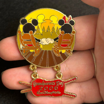 2006 - Mickey and Minnie - In Rocking Chairs - Grandparent Day - LE 1,500 -  Pin