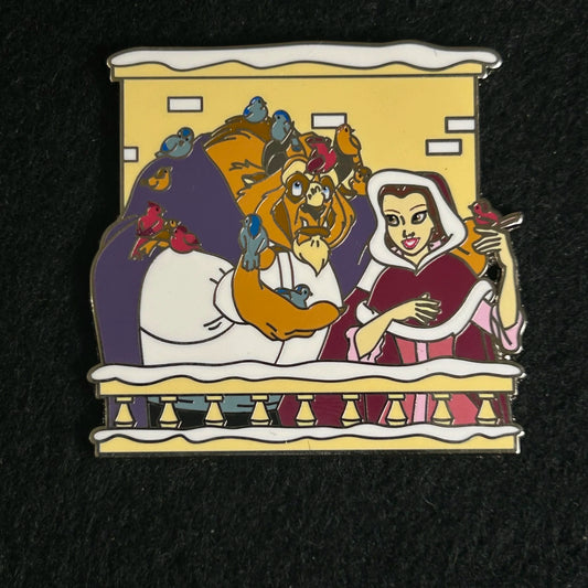 2025 - Belle and the Beast on Balcony with Birds - Beauty and the Beast - Disney Pin