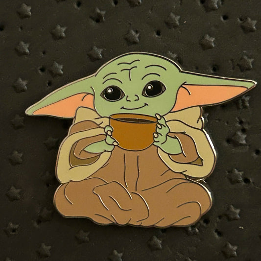 2024 - Grogu - Sitting Down Drinking Coffee - Disney Pin