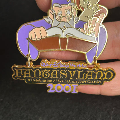 2001 - Merlin and Archimedes Reading A Book - Fantasyland - LE 1,300 - Disney Pin