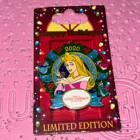 LE Sleeping Beauty Grand Floridian Christmas Pin