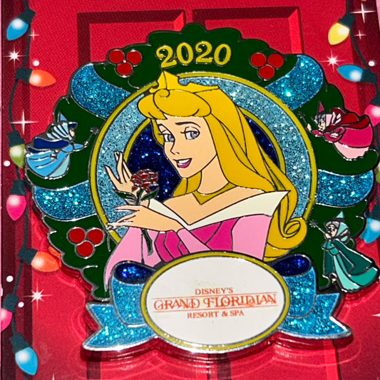 LE Sleeping Beauty Grand Floridian Christmas Pin