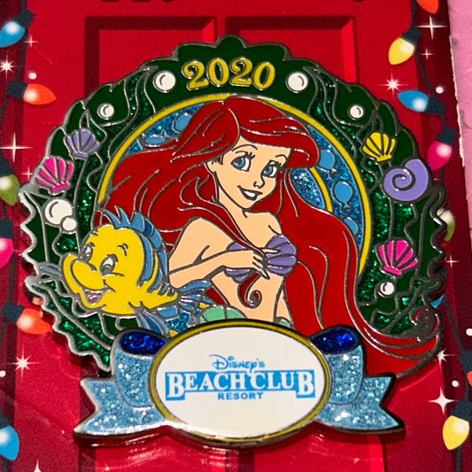 LE Ariel and Flounder Beach Club Resort Christmas Disney Pin