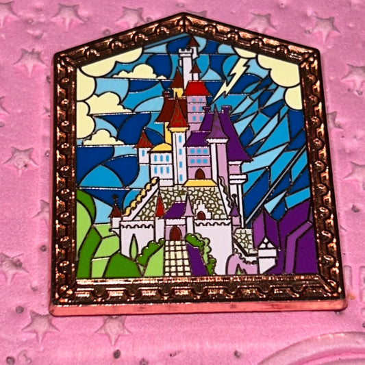 2022 Stained Glass Style Disney Beasts Castle Pin