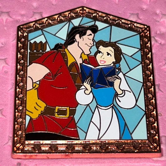 2022 Stained Glass Style Belle and Gaston Pin