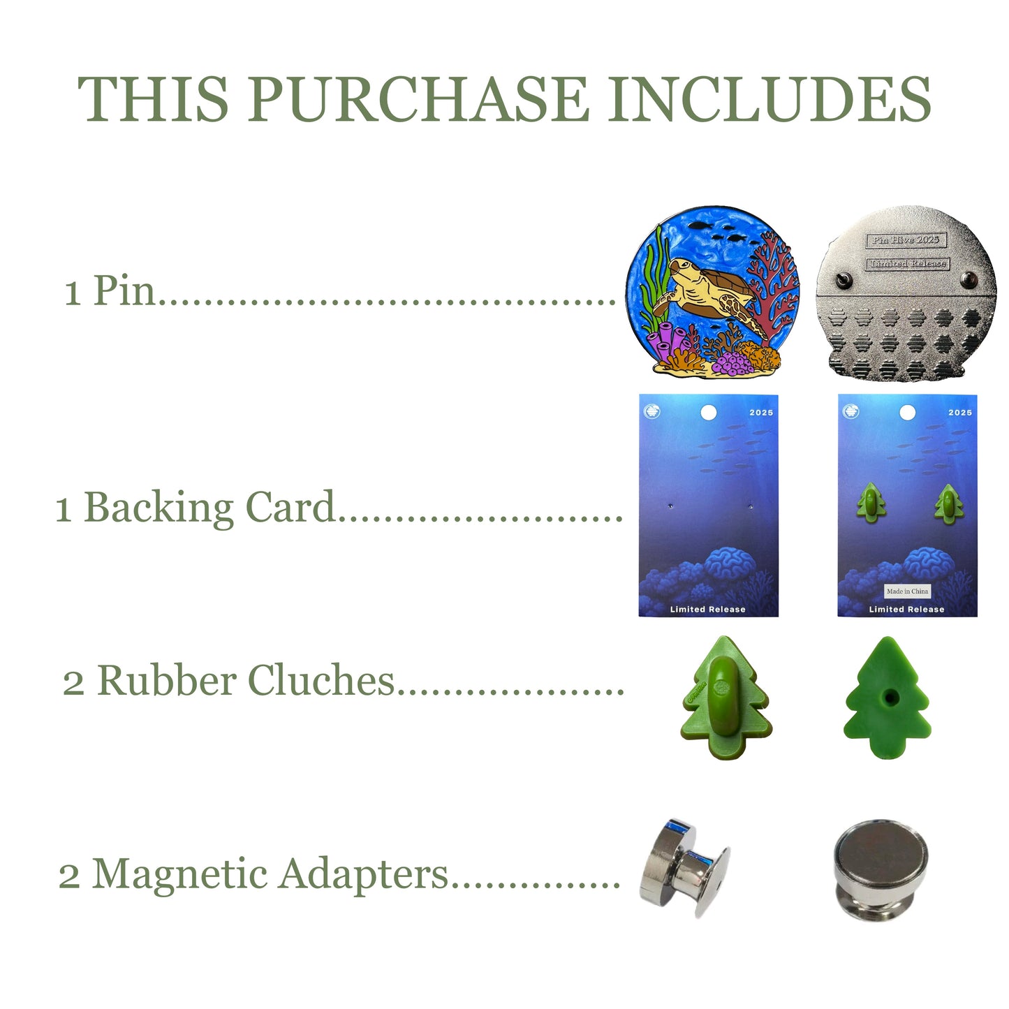 2025 - Green Sea Turtle - Ocean Creatures Series - Limited Release Pin