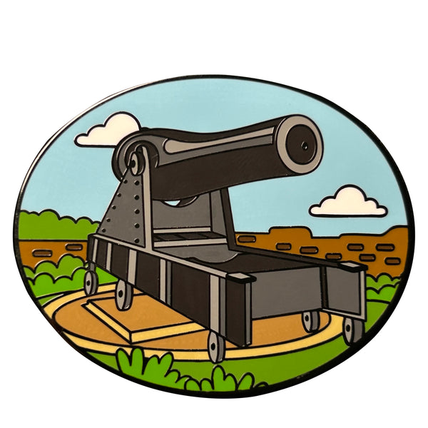 Rodman cannon enamel pin at Fort Jefferson Dry Tortugas series