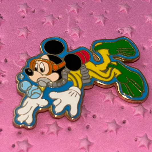 Vintage Mickey Mouse scuba diver pin