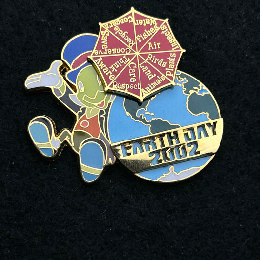 2002 - Jiminy Cricket - Pinocchio - Spinning Umbrella - LE 5,000 - Earth Day - Disney Pin