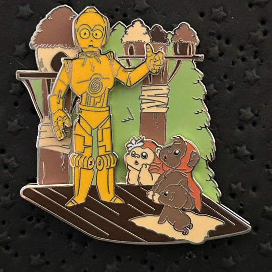 2023 - C3-PO and Ewoks - Star Wars - Lucas Films - Disney Pin on Pin