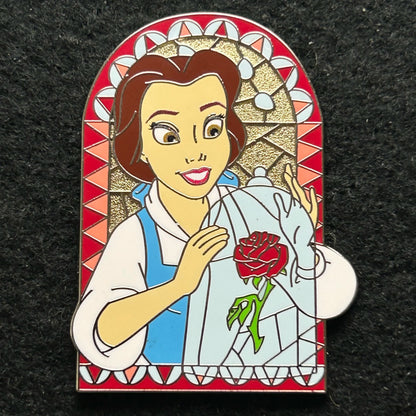 2025 - Belle - In Window - With Rose in Glass - Beauty and the Beast - Disney Pin