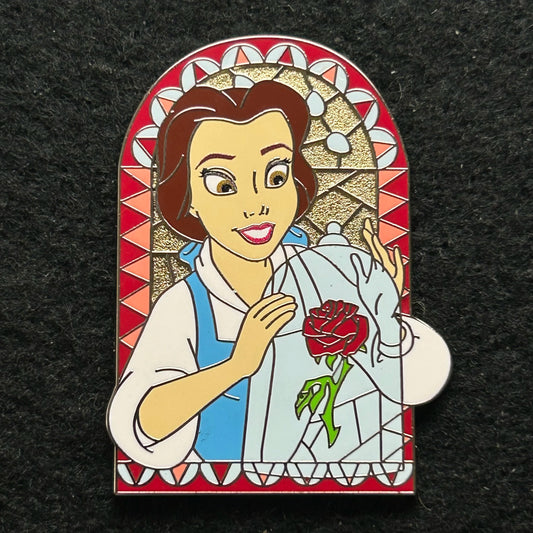 2025 - Belle - In Window - With Rose in Glass - Beauty and the Beast - Disney Pin
