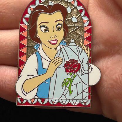 2025 - Belle - In Window - With Rose in Glass - Beauty and the Beast - Disney Pin