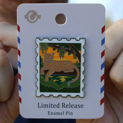 Florida Panther Postage Stamp Pin With Magnet