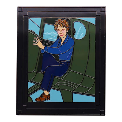 Amelia Earhart Sitting in Plane Pin - LE 500