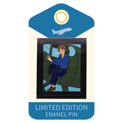 Limited edition Amelia Earhart airplane enamel pin LE 500