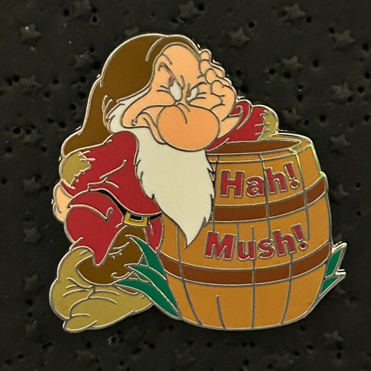 2024 - Grump - Leaning on Barrel - Snow White - 7 Dwarfs - Disney Pin
