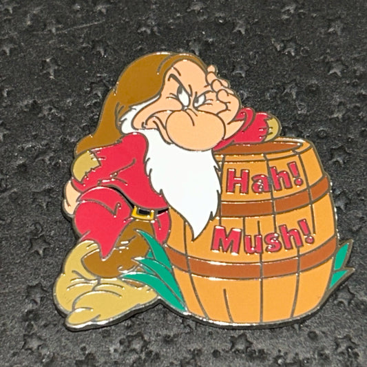 2024 - Grump - Leaning on Barrel - Snow White - 7 Dwarfs - Disney Pin