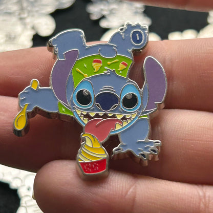 2024 - Full Set - Angel and Stitch - Snack Attack - Mystery Series - 16 Disney Pins
