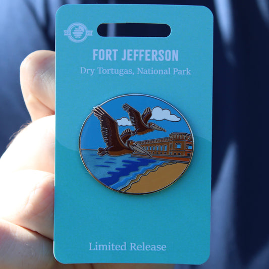 Pelicans on South Beach Pin - Dry Tortugas National Park