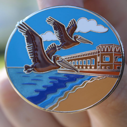 Pelicans on South Beach Pin - Dry Tortugas National Park