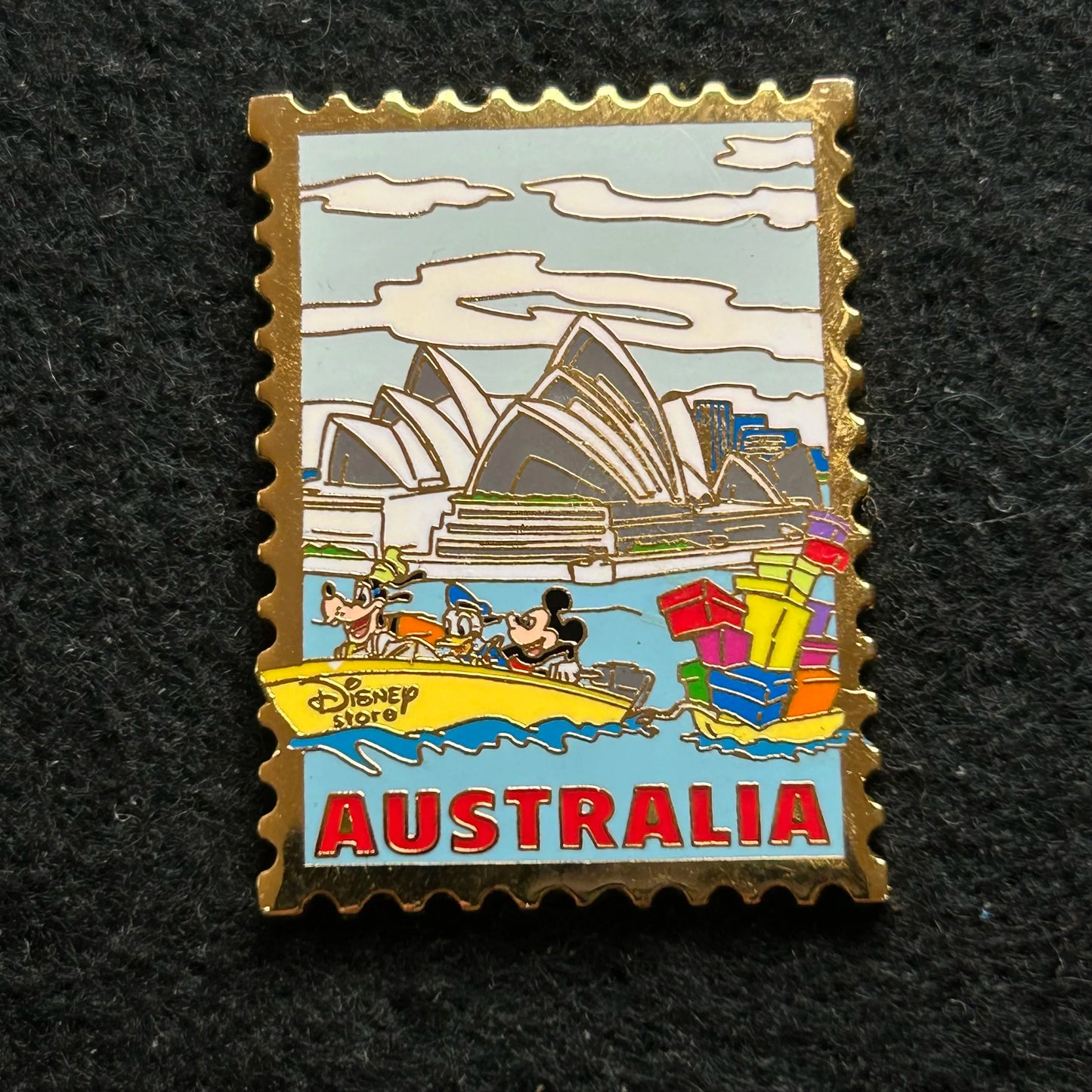Mickey, Donald, and Goofy - In Boat - Australia - Disney Pin
