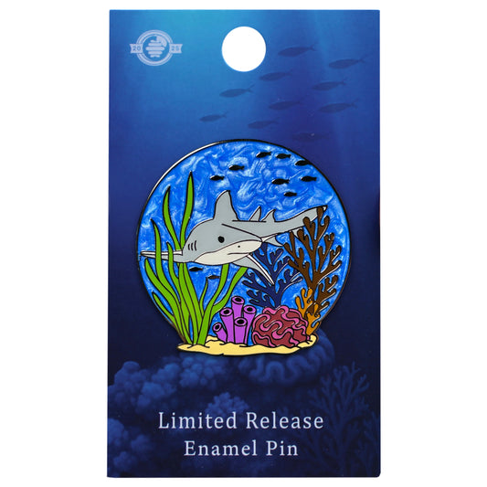 Bull Shark Pin - Swimming in Coral Reef