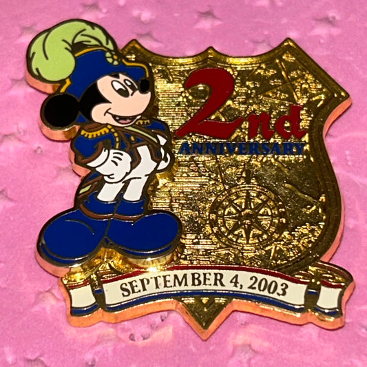 Tokyo Disney Sea 2nd Anniversary Mickey Shield Pin