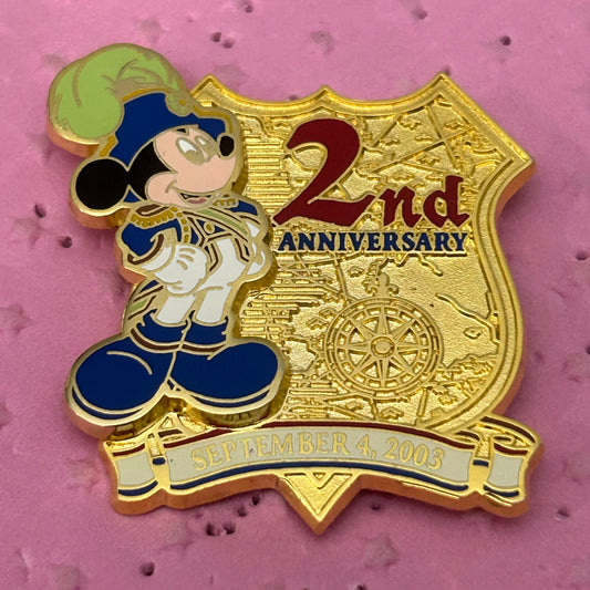 Tokyo Disney Sea 2nd Anniversary Mickey Shield Pin