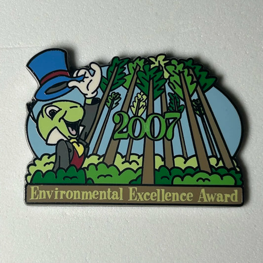 2007 - Jiminy Cricket - Environmental Excellence Award -  LE 350 - Cast Exclusive - Disney Pin   **This Pin Has Been Heavily Weathered