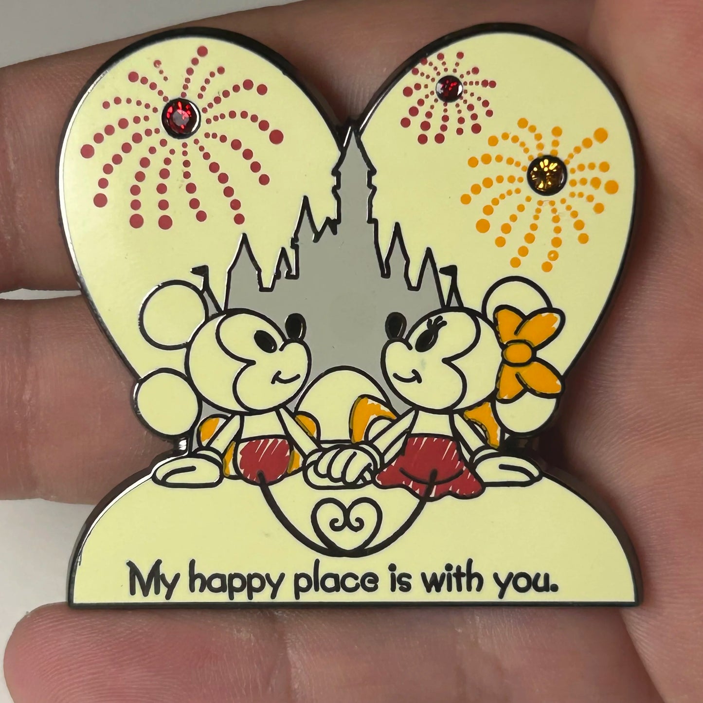 2017 - Minnie and Mickey - Holding Hands - My Happy Place is With You - Disney Pin