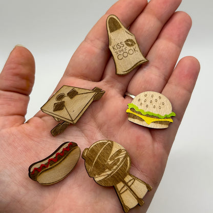 2026 - BBQ Picnic - Wooden Pin Set of 5 - With Magnets