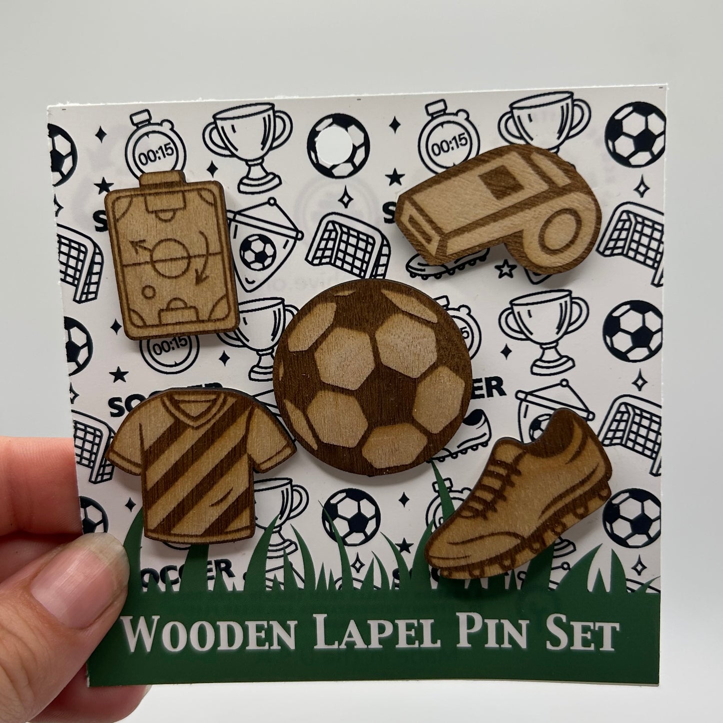 2026 - Soccer/ Futebol - Wooden Pin Set of 5 - With Magnets