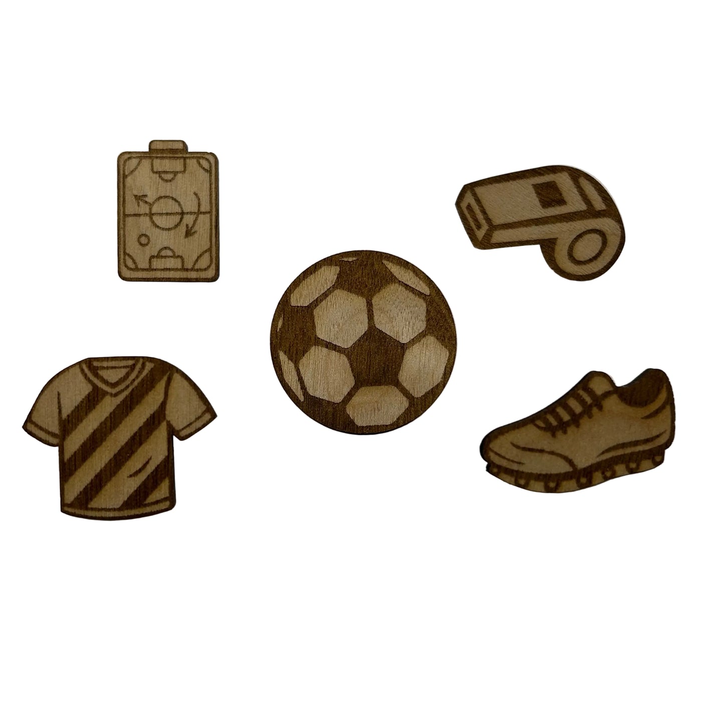 2026 - Soccer/ Futebol - Wooden Pin Set of 5 - With Magnets