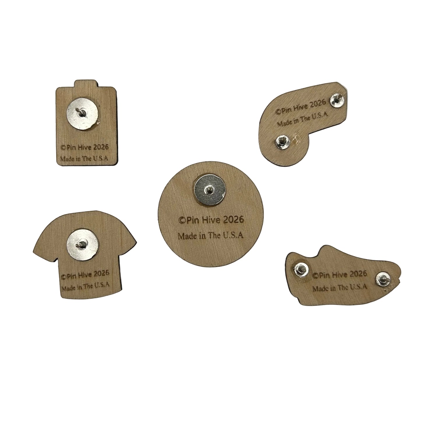 2026 - Soccer/ Futebol - Wooden Pin Set of 5 - With Magnets
