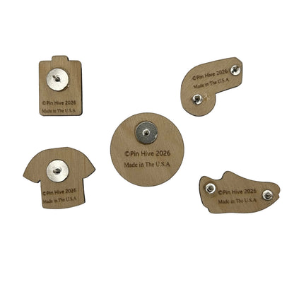 2026 - Soccer/ Futebol - Wooden Pin Set of 5 - With Magnets