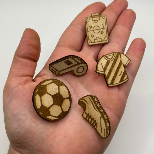 2026 - Soccer/ Futebol - Wooden Pin Set of 5 - With Magnets