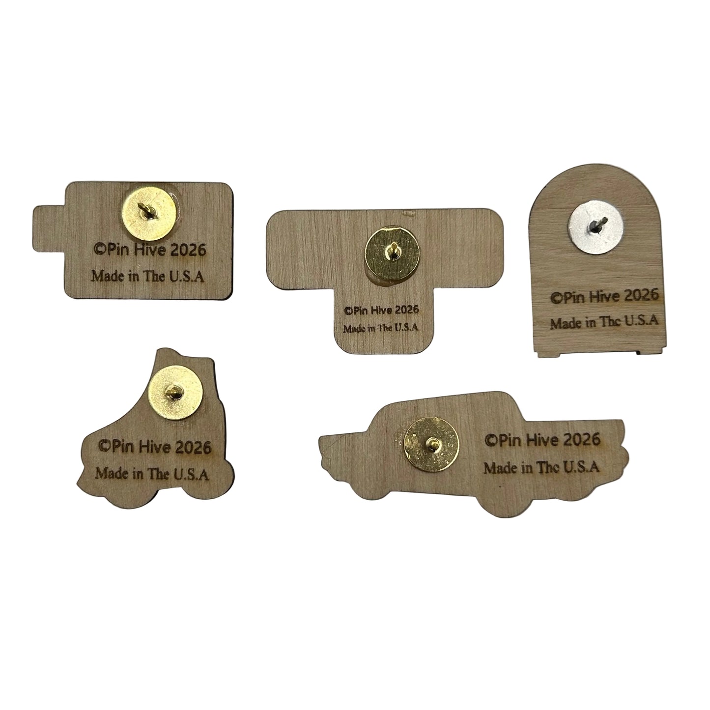 2026 - Retro Diner - Wooden Pin Set of 5 - With Magnets